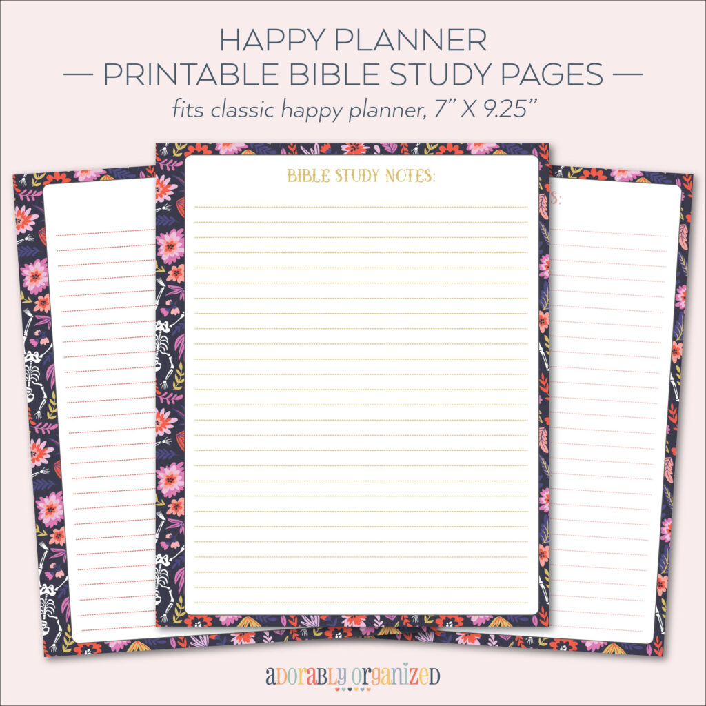 HAPPY PLANNER PRINTABLE Bible Study Pages Inserts 7 X 9 25 Etsy