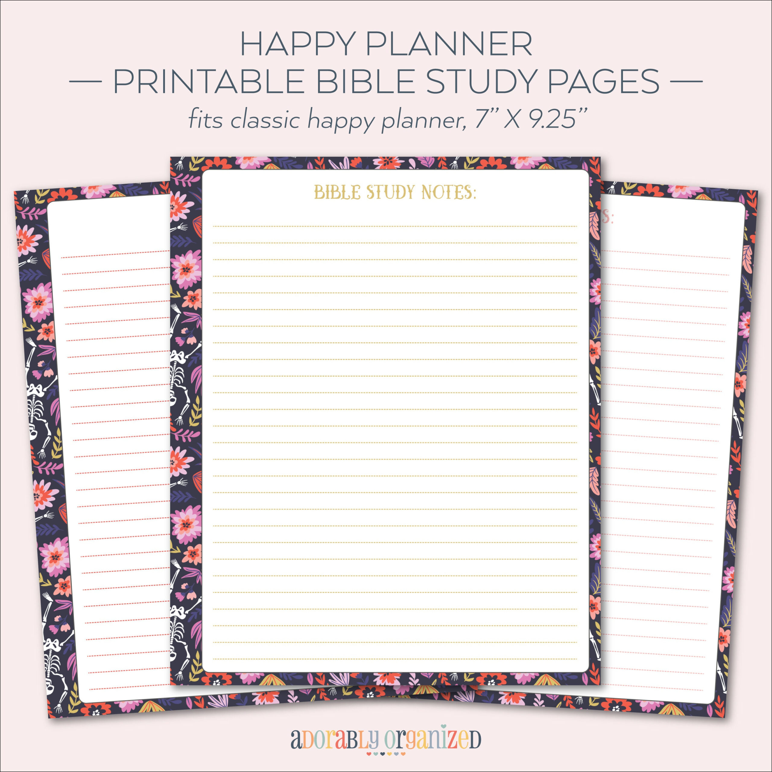 HAPPY PLANNER PRINTABLE Bible Study Pages Inserts 7 X 9 25 Etsy