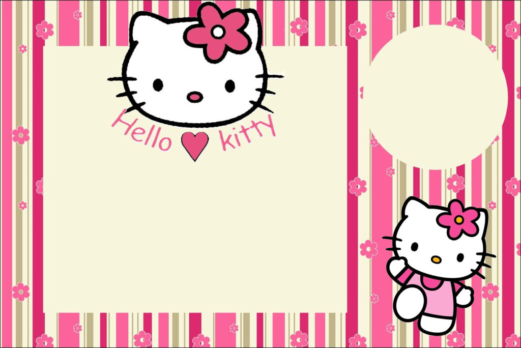 Hello Kitty With Flowers Free Printable Invitations Oh My Fiesta 