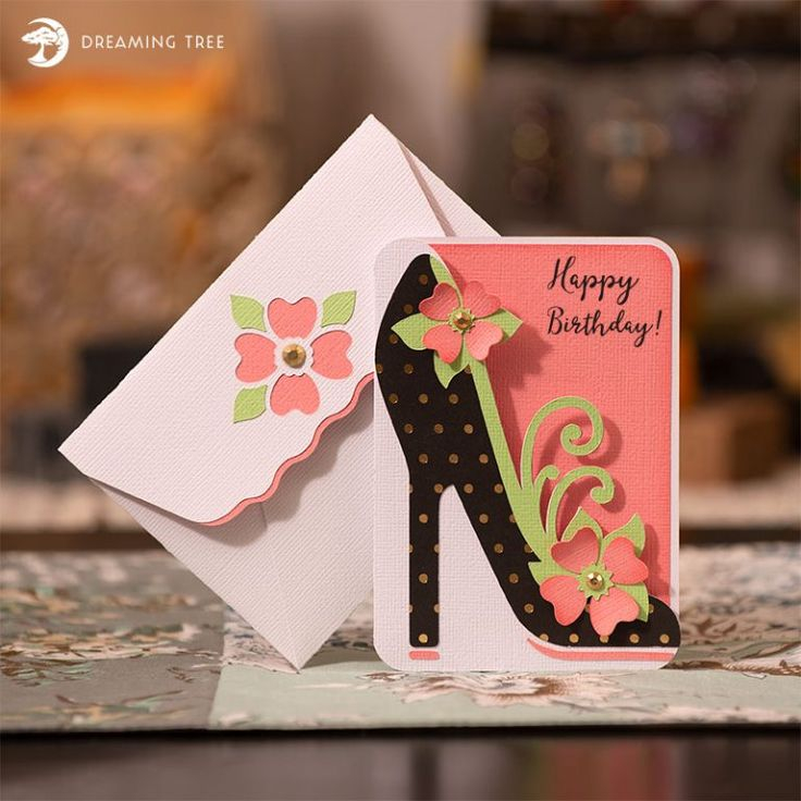 High Heel Greeting Card Free SVG Cricut Birthday Cards Birthday 