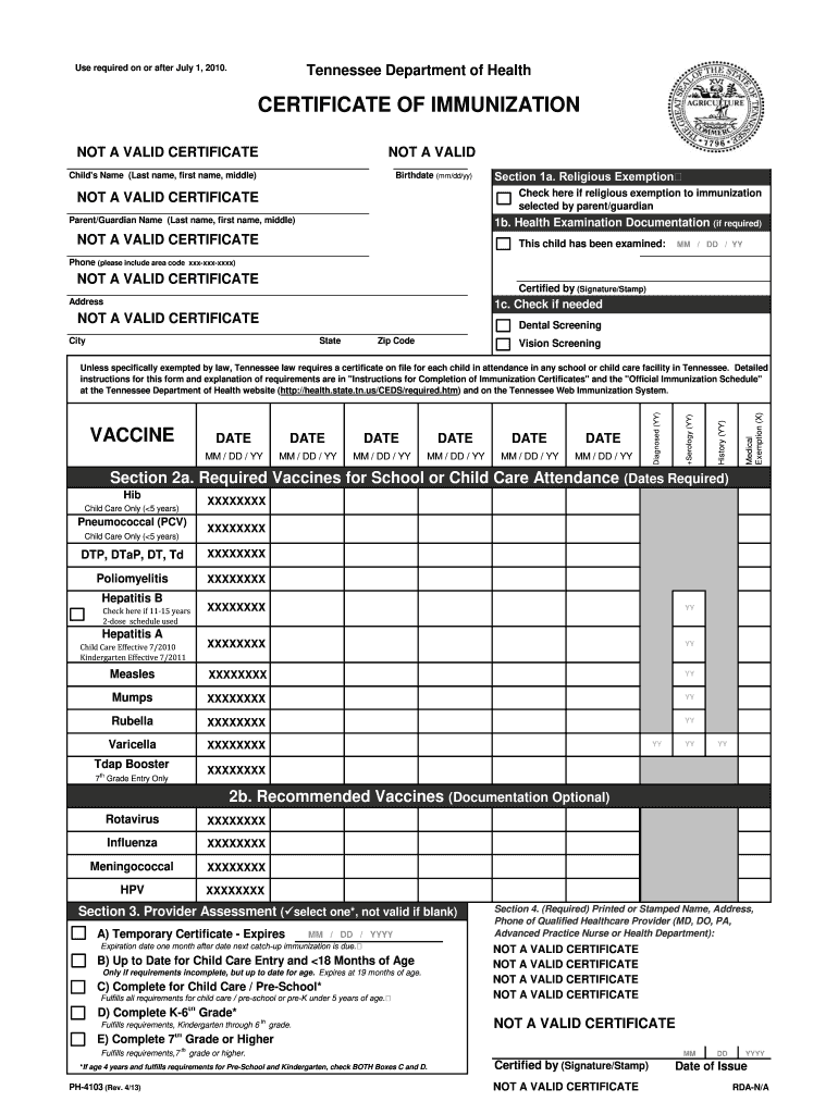 Immunization Form Fill Out And Sign Printable PDF Template SignNow