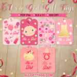 It s A Girl Gift Tags Gift Tags Diy Gift Tag Template Printable