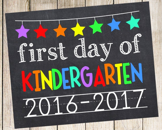 Items Similar To First Day Of Kindergarten 2016 2017 First Day School 