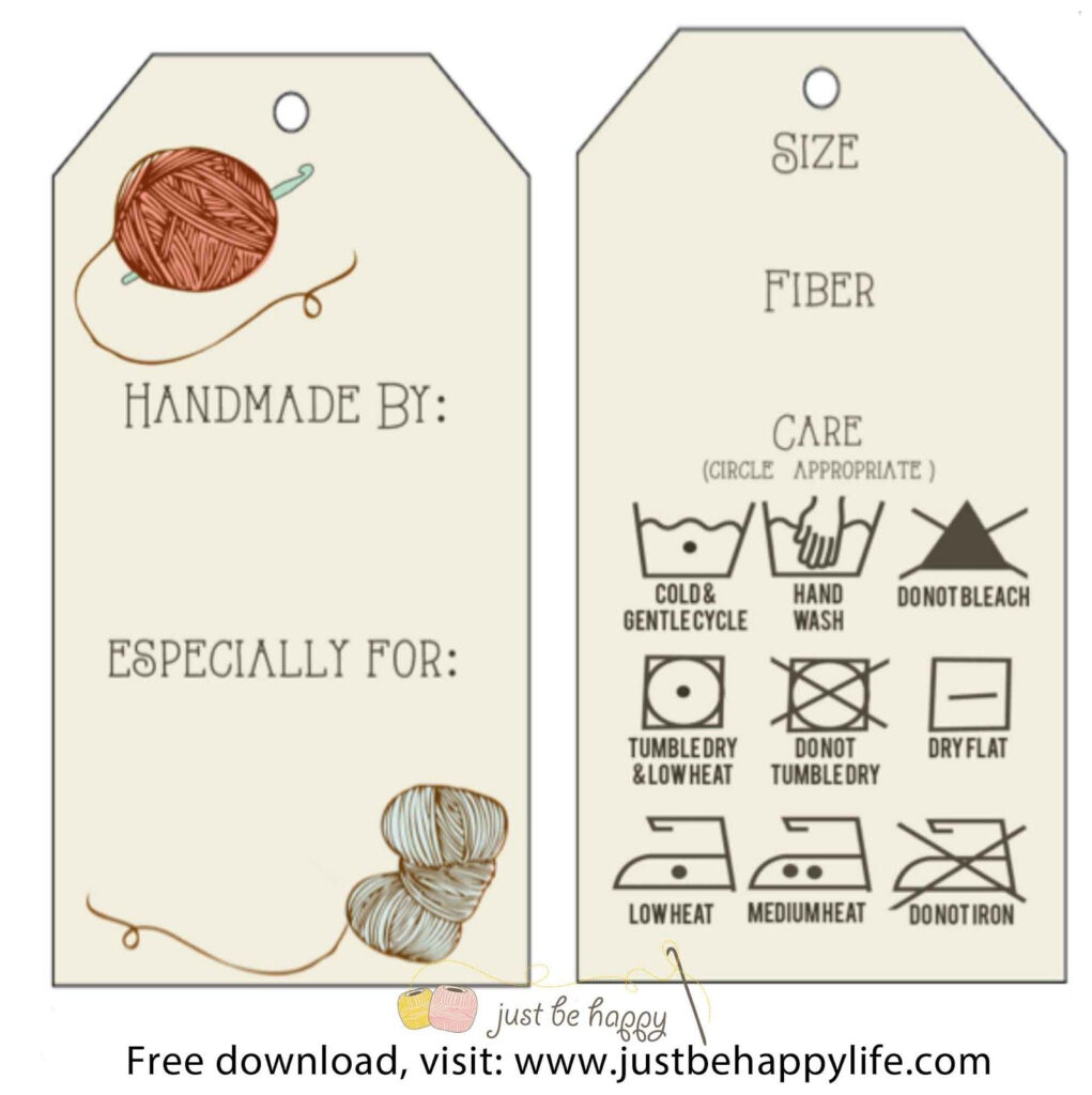 Just Be Happy Knitting Gift Crochet Labels Knitting Labels