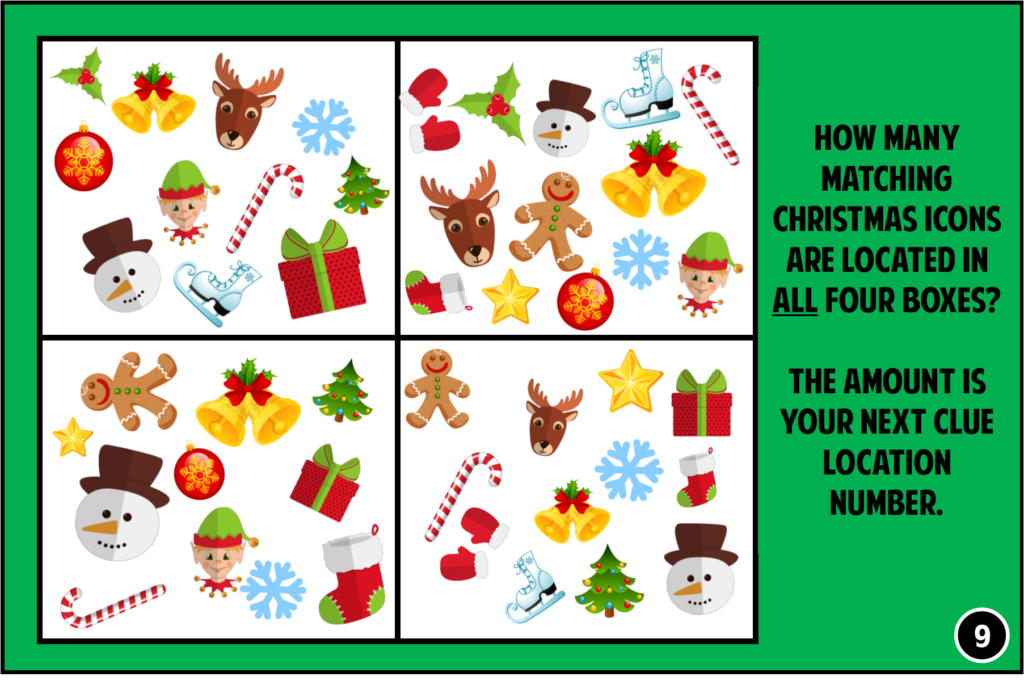 Kids Christmas Treasure Hunt Party Game Printable