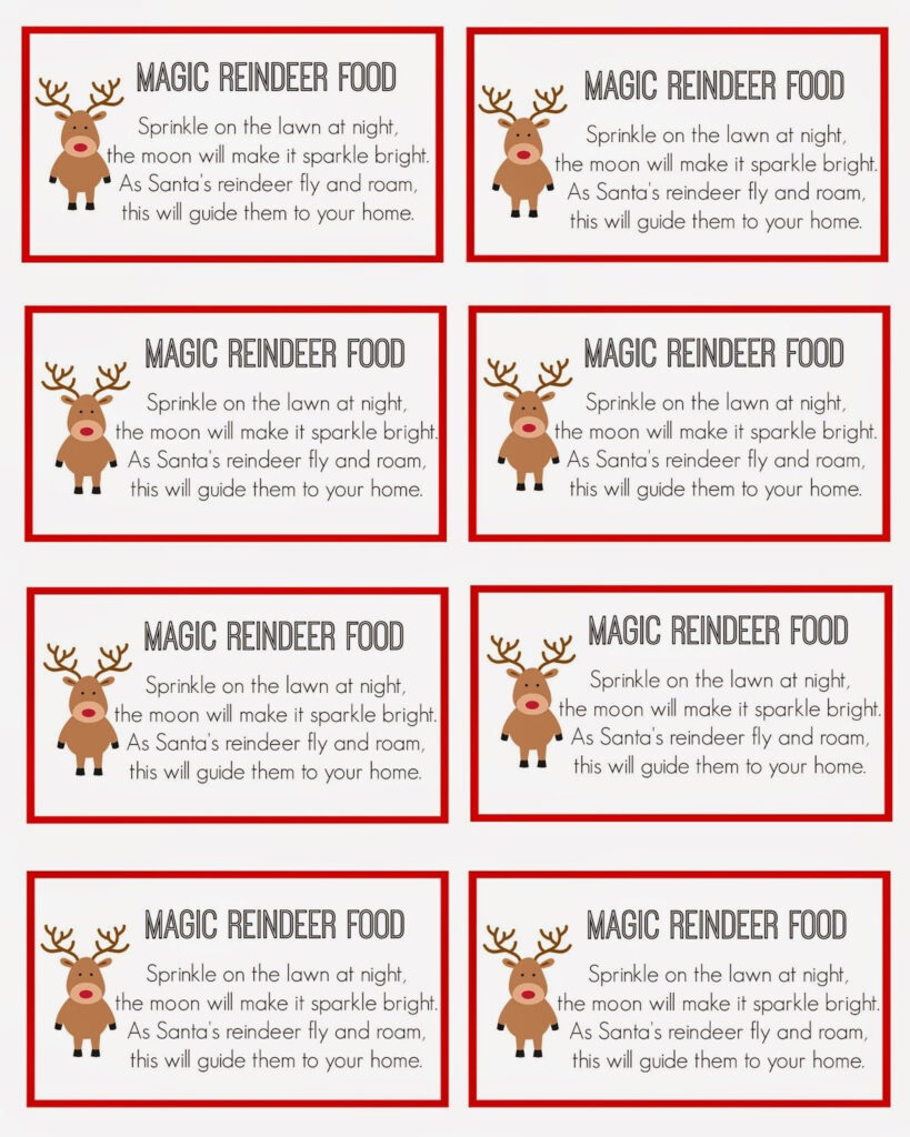 Magic Reindeer Food Reindeer Food Label Magic Reindeer Food 