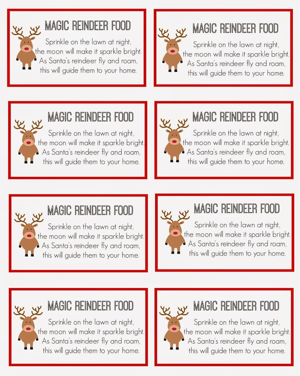 Magic Reindeer Food Reindeer Food Label Magic Reindeer Food