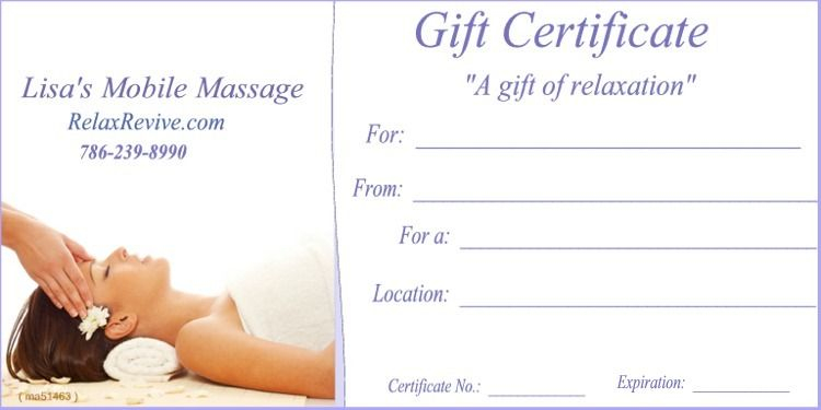 Massage Gift Certificate Template Gift Certificates Are A Great Gift 