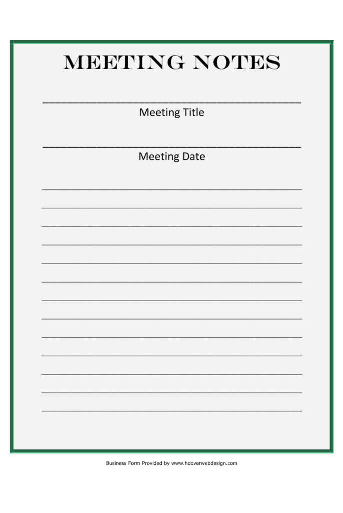 Meeting Notes Template Download Printable PDF Templateroller