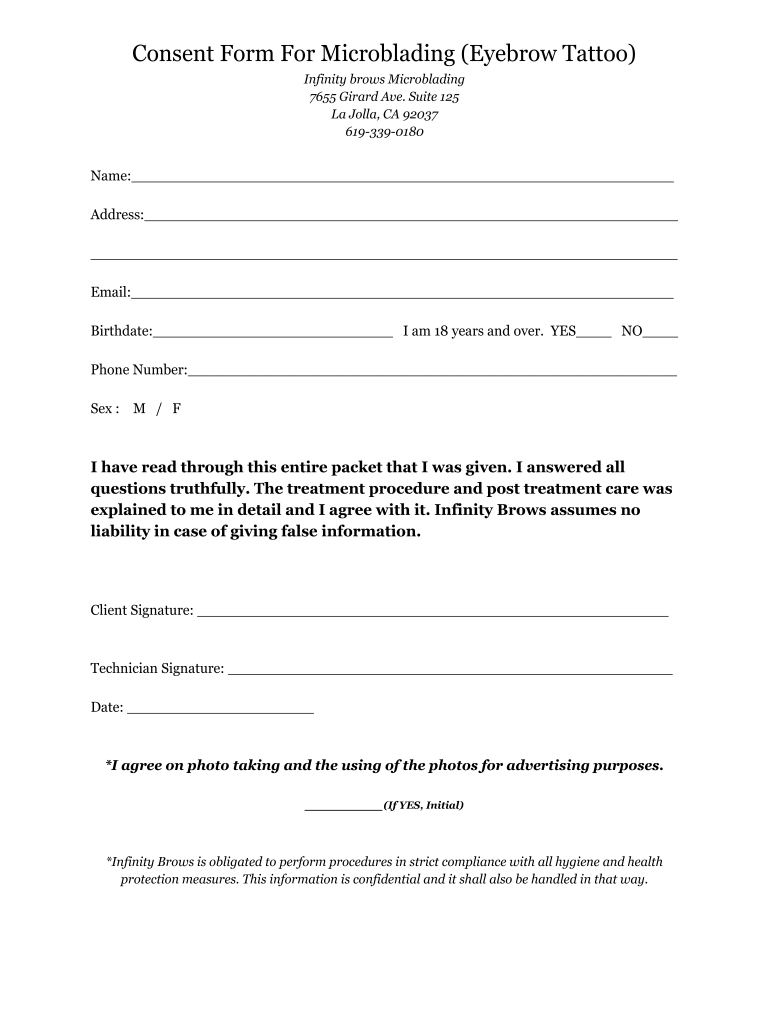 Microblading Consent Form Sample Fill Out And Sign Printable PDF 