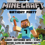 Minecraft Birthday Invitation Inspired By Etsy Minecraft Birthday