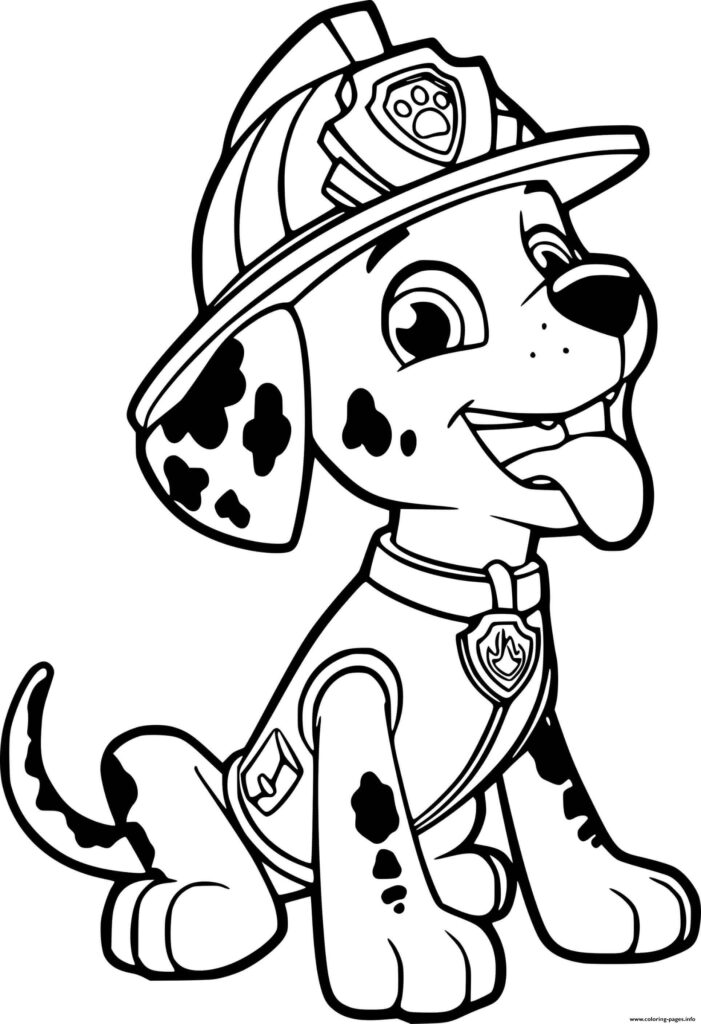 Naughty Marshall From Paw Patrol Coloring Pages Printable