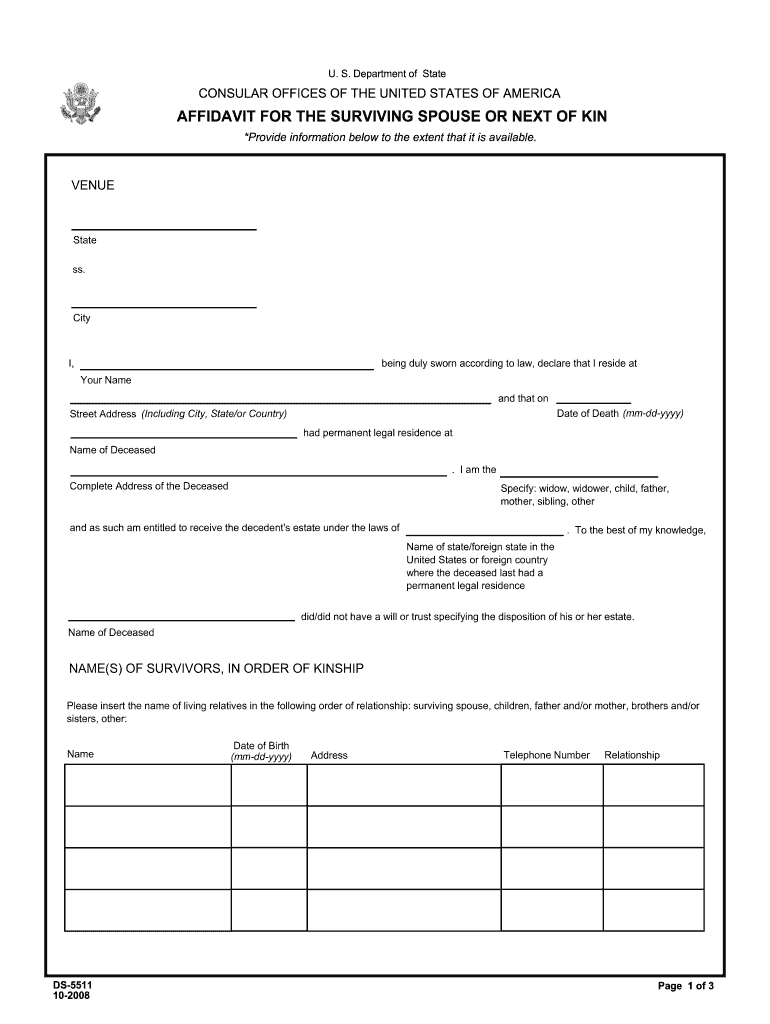 Next Of Kin Form Fill Online Printable Fillable Blank PdfFiller