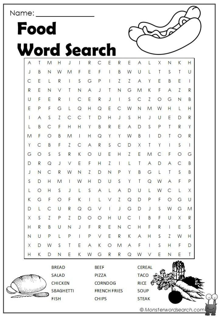 Nice Food Word Search Word Puzzles Word Puzzles For Kids Worksheets 