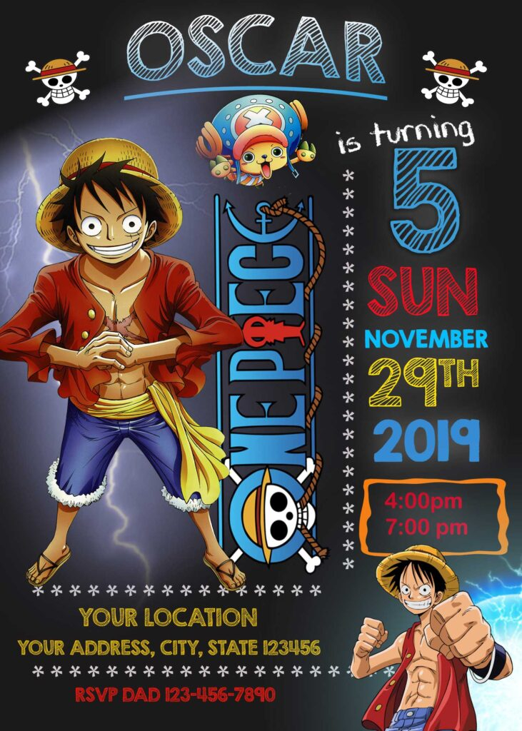 One Piece Birthday Invitation Oscarsitosroom