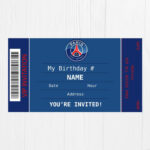 Paris Saint Germain Birthday Invitation Football Birthday Party