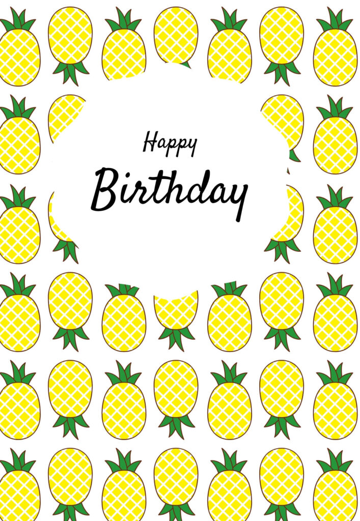 Pineapple Printable Birthday Cards PRINTBIRTHDAY CARDS