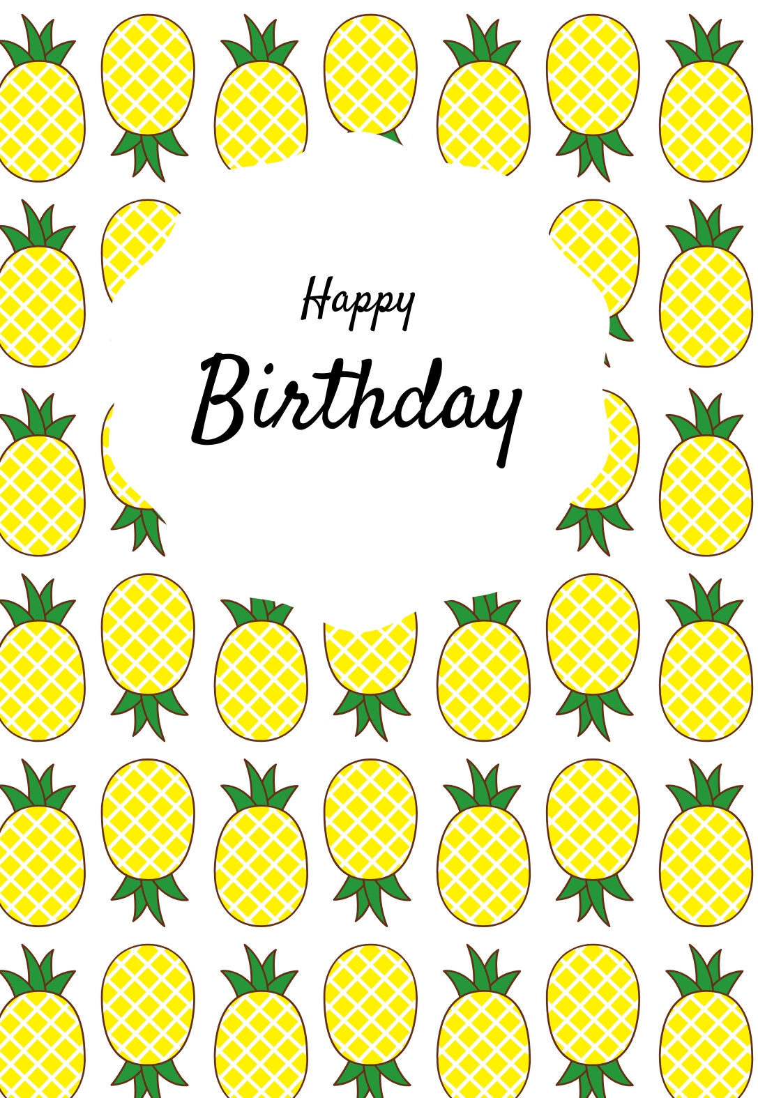 Pineapple Printable Birthday Cards PRINTBIRTHDAY CARDS