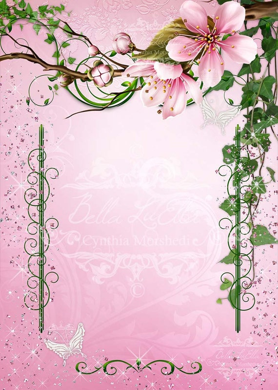 Pretty Pink Party Invitation Blank Downloadable