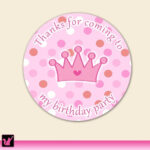 Princess Gift Favor Labels Girl Birthday Party Pink By Pinkthecat