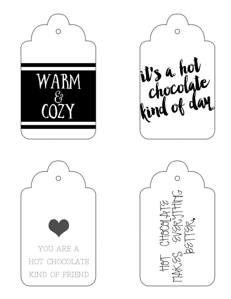 Printable Gift Tags For Hot Chocolate Gift Tags Printable Christmas 