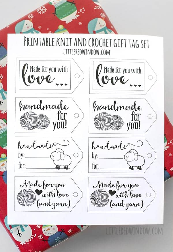 Printable Gift Tags For Knitting And Crochet Little Red Window