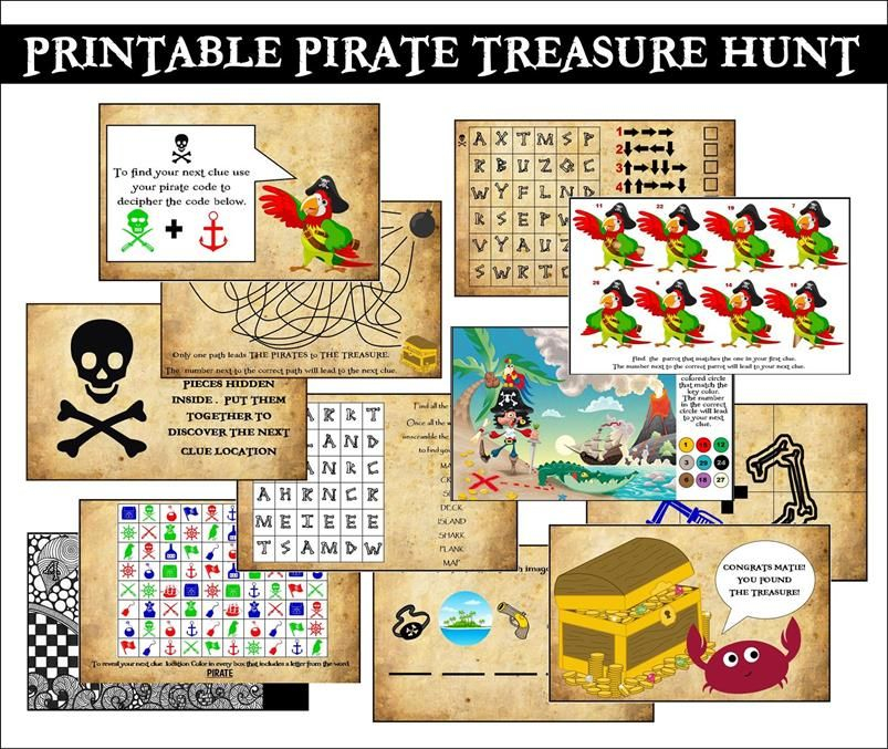 Printable Pirate Party Treasure Hunt Pirate Party Games Pirate 