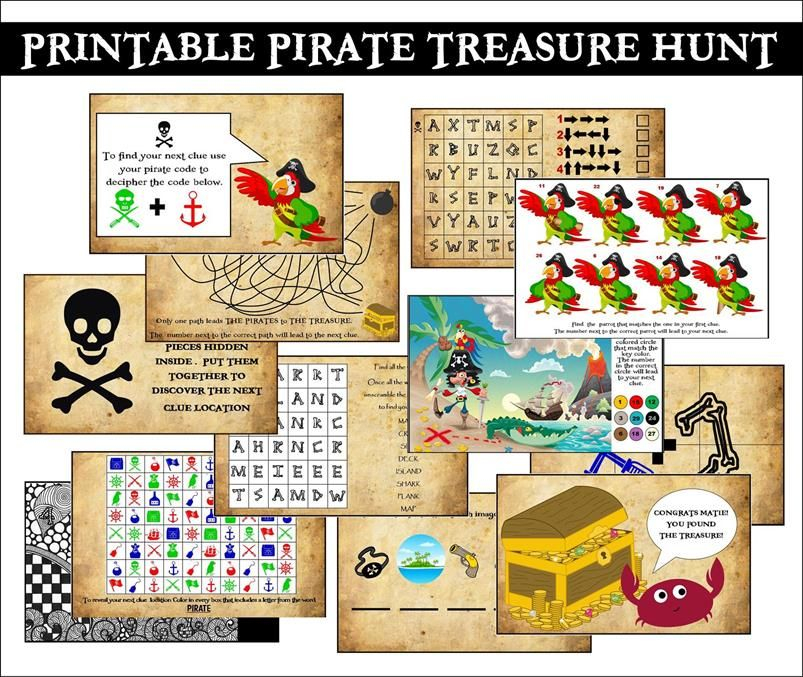 Printable Pirate Party Treasure Hunt Pirate Party Games Pirate