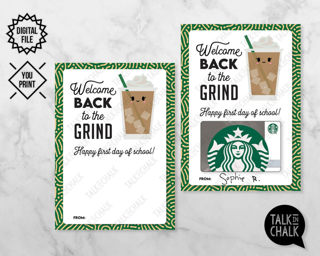 PRINTABLE Starbucks Gift Card Holder For Teachers Last Etsy