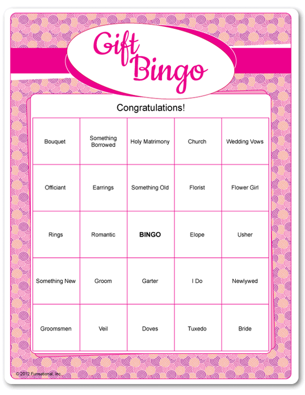 Printable Wedding Gift Bingo Diy Bridal Shower Gifts Bridal Bingo