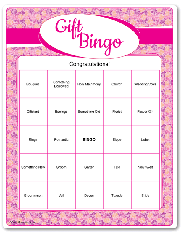 Printable Wedding Gift Bingo Diy Bridal Shower Gifts Bridal Bingo 