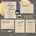 Printable Wedding Invitation Kits Sets In Black Etsy
