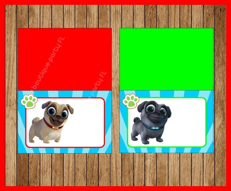 Puppy Dog Pals Food Tent Cards Instant Download Printable Etsy