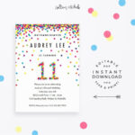 Rainbow 11th Birthday Party Invitation Instant Download Printable PDF
