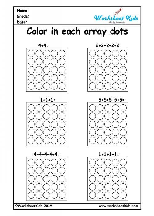 Repeated Addition Arrays Activities For Year 2 Array Worksheets 