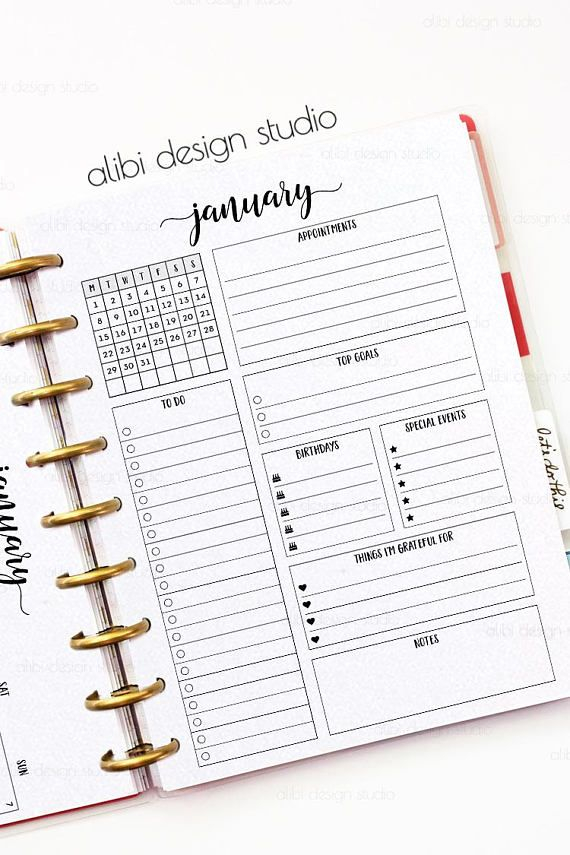 SALE 2018 Monthly Planner Happy Planner Month At A Glance Etsy 