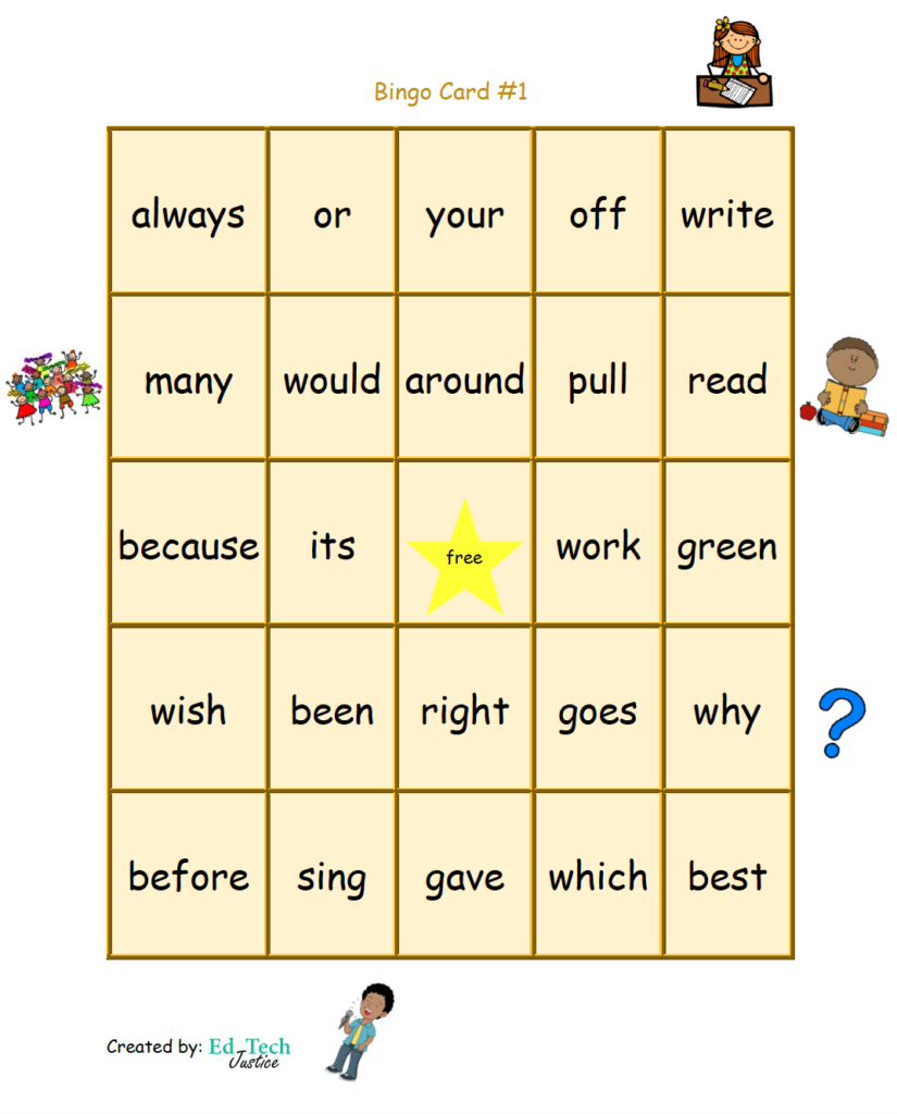 Second Grade Sight Word Bingo Second Grade Sight Words Word Bingo 