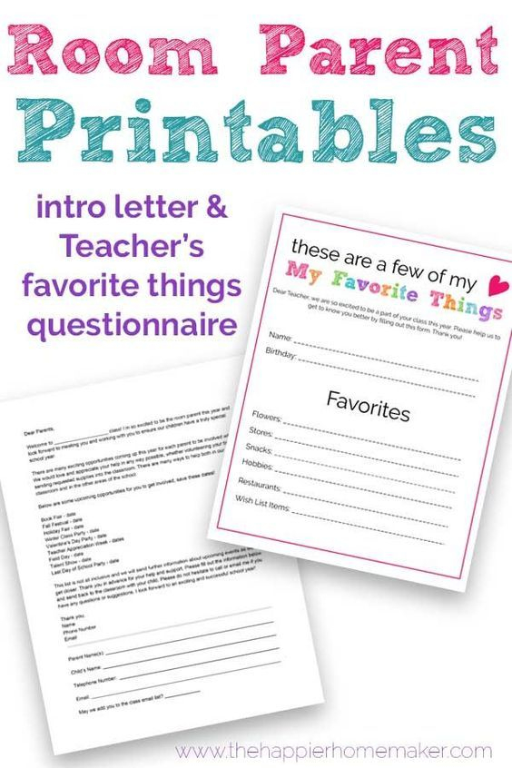 Start The School Year Off Right With These Free Room Parent Printables 
