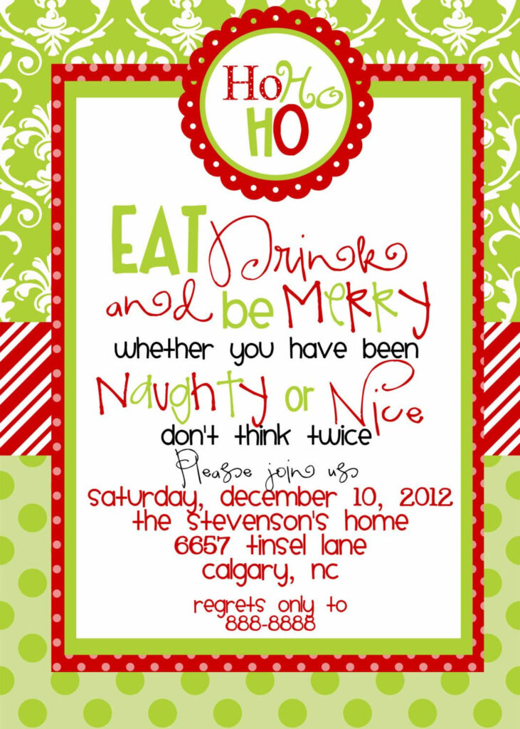 Super Cute Holiday Invite Christmas Party Invitation Wording 