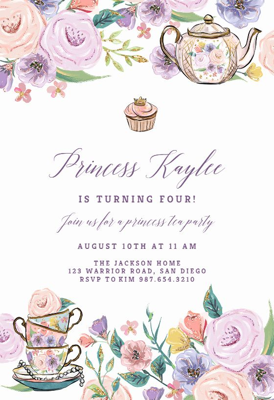 Tea Party Invitation Template Free Unique Princess Tea Party Birthd