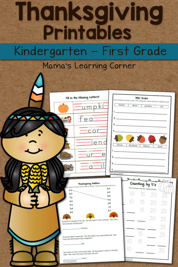 Thanksgiving Worksheet Packet For Kindergarten And First Grade Mamas 