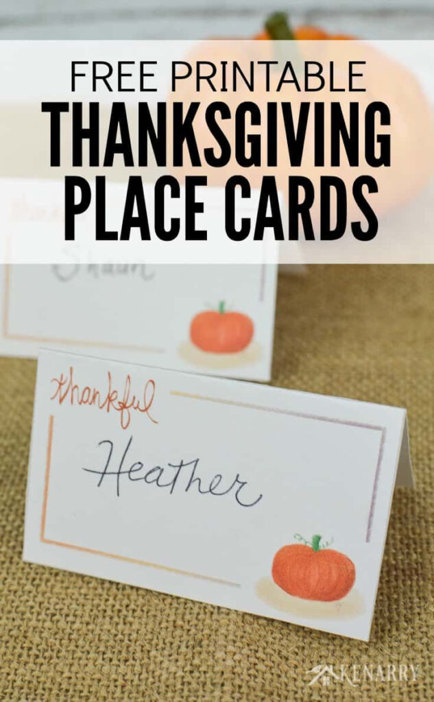 These Free Printable Thanksgiving Place Cards Can Be Used To Designate 