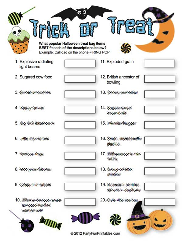 Trick Or Treat Game A Deliciously Fun Halloween Trivia