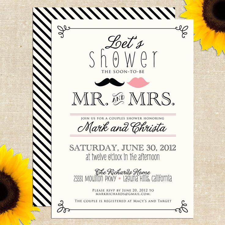 Vintage Mr And Mrs Couples Shower Invitation DIY PRINTABLE 20 