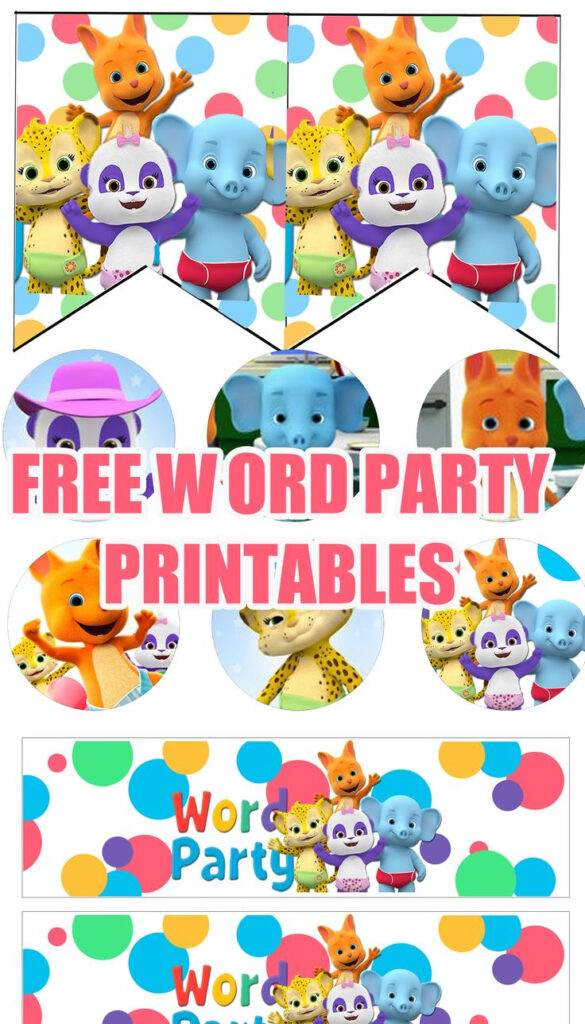 Word Party Birthday Party Printables Birthday Theme Decoration 