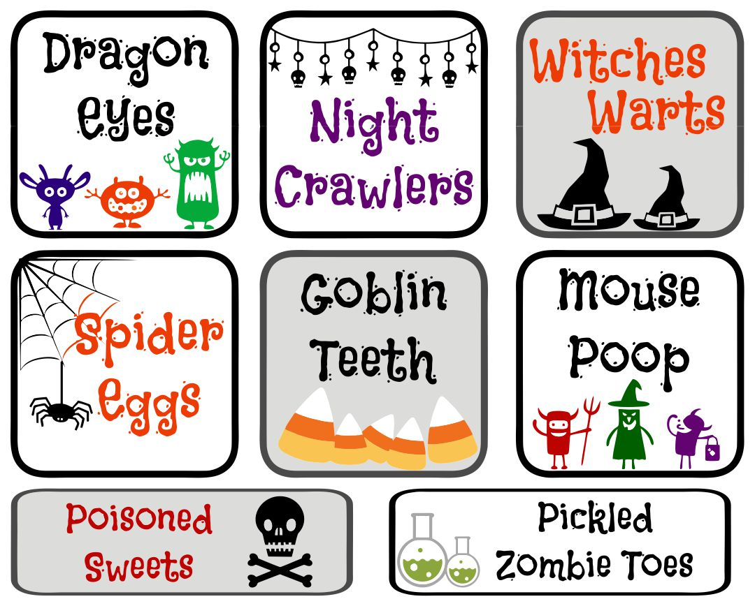 15 Best Halloween Food Labels Free Printable Printablee