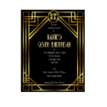 1920s Printable Birthday Invitation Great Gatsby Digital File The