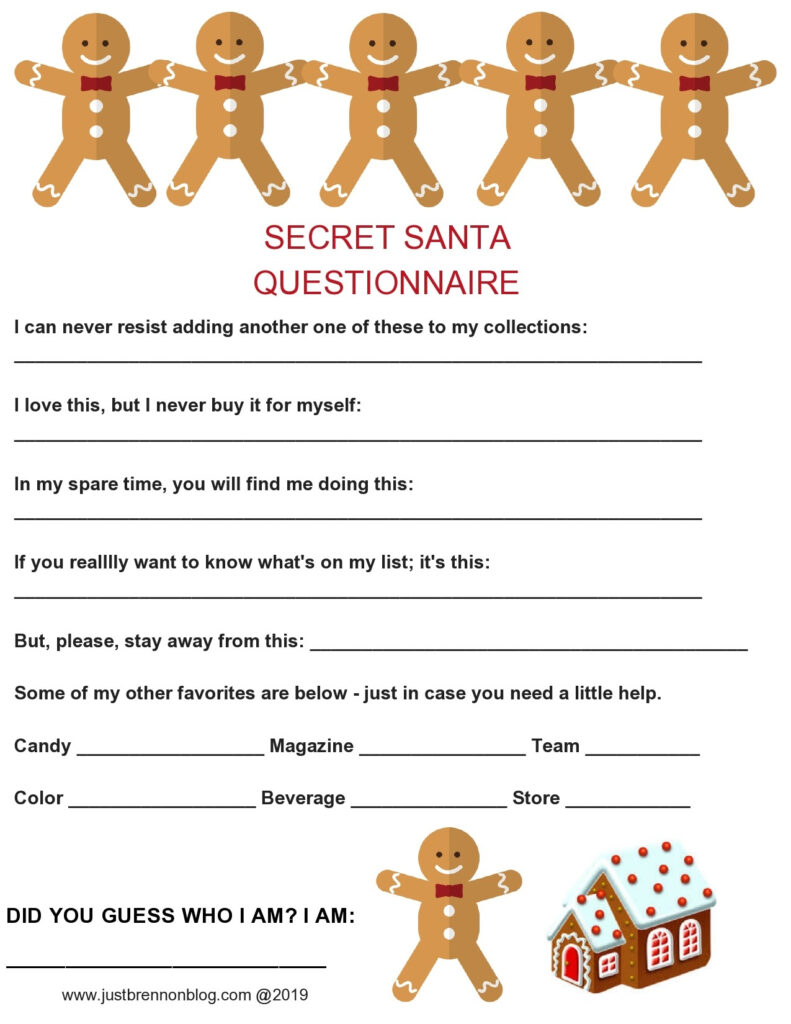 25 Printable Secret Santa Questionnaire Templates TemplateLab