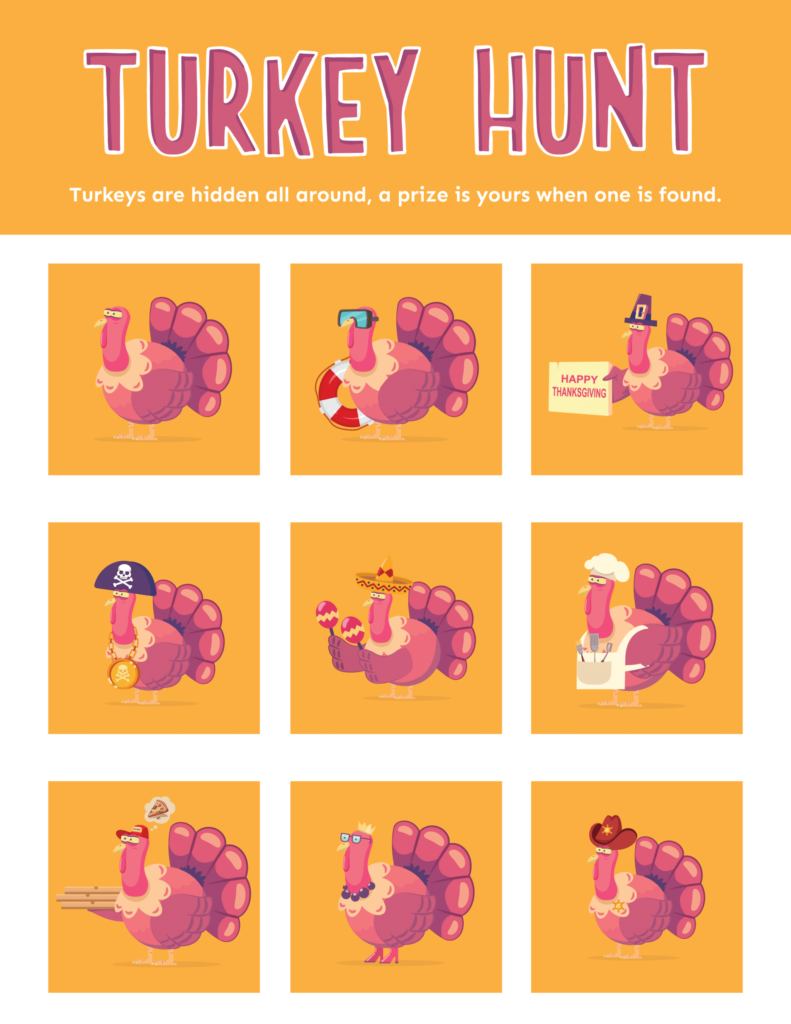 3 Fun Turkey Hunt Games Free Printable Play Party Plan