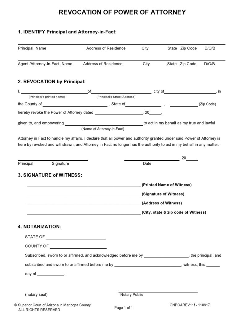 30 Free Power Of Attorney Revocation Forms Word PDF TemplateArchive